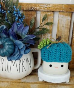 blue pumpkin mug hat